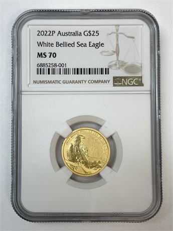 Auction Exchange USA - TOP POP 2022 P Australia $25 Gold White 
