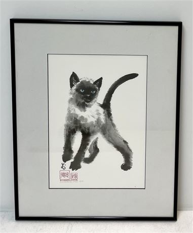 Ann MacLennan White Signed and Numbered Siamese Cat Print